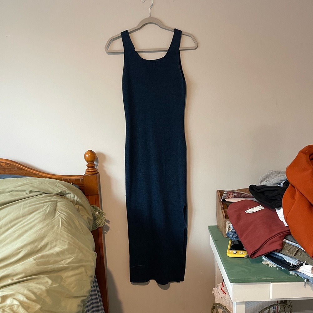 Navy maxi sweater dress